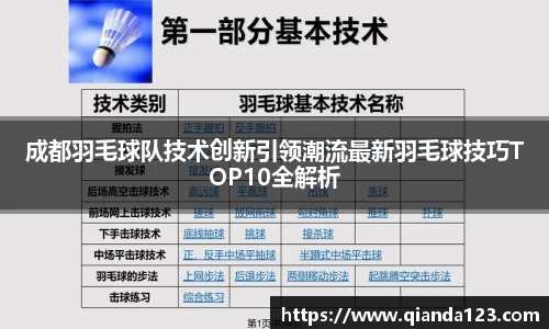 成都羽毛球队技术创新引领潮流最新羽毛球技巧TOP10全解析